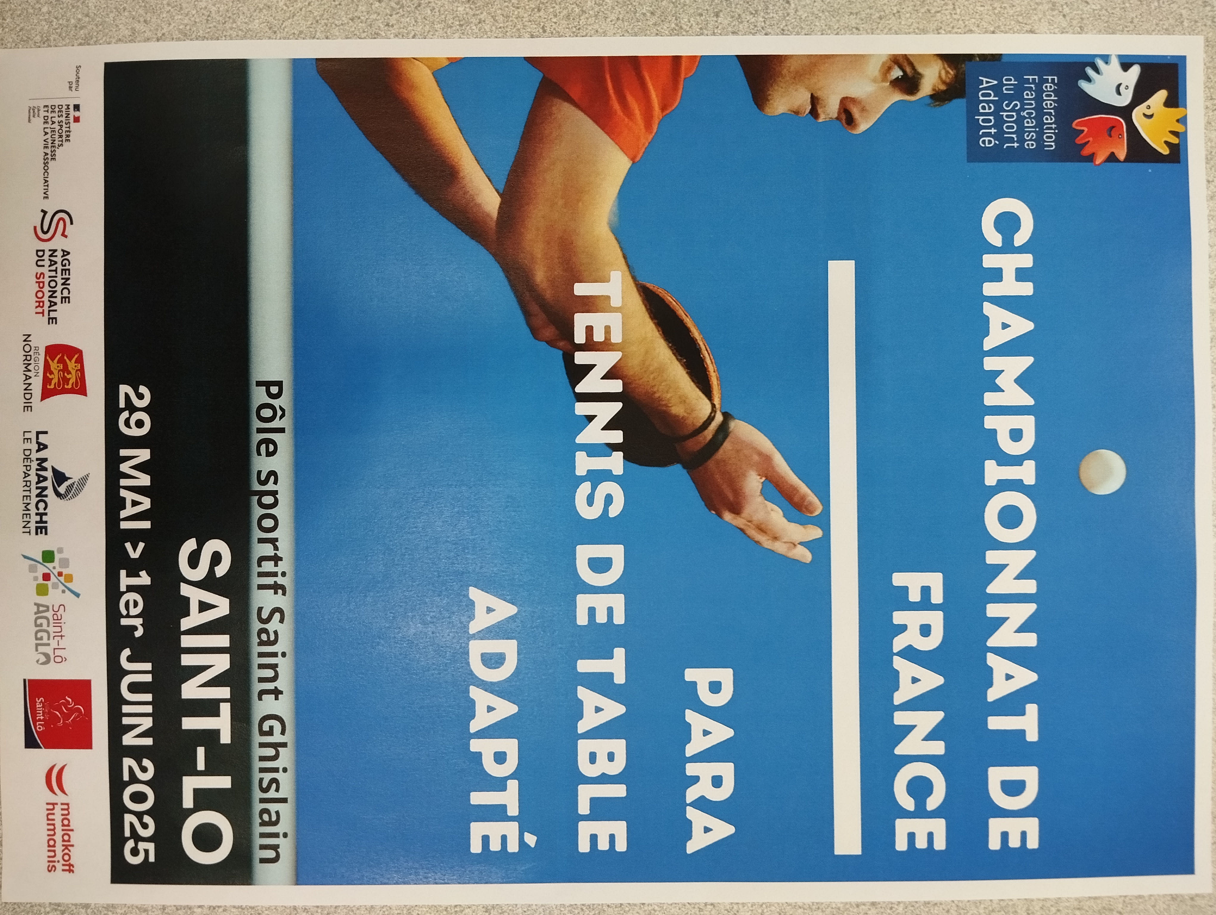 Affiche France para tennis de table